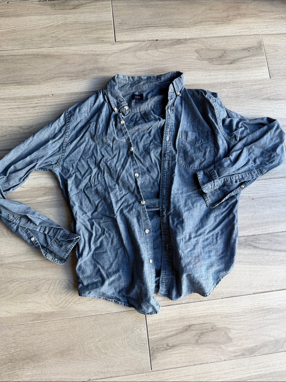 J. Crew Men's Lightweight Denim Button-Down Shirt - Blue
